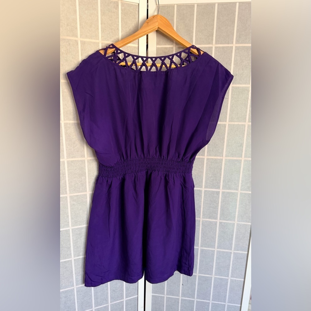 Forever 21 Purple Blouse with Cutout Neckline - Picture 7 of 9